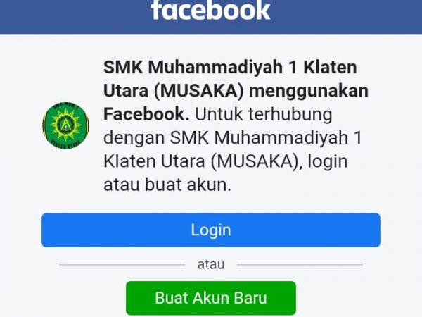 Facebook SMK Muh 1 Klaten Utara include dengan web