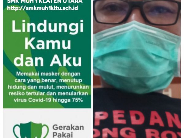 Gerakan memakai masker SMK Muhammadiyah 1 Klaten Utara