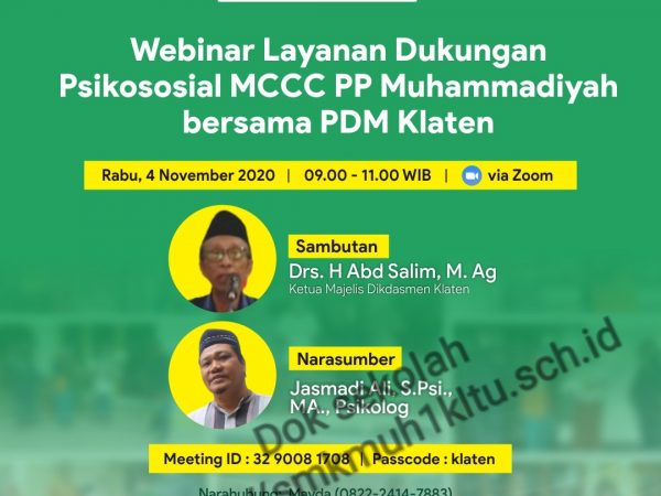 Susunan acara webinar SMK Muhammadiyah 1 Klaten Utara