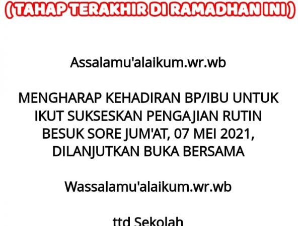 Kajian Jum'at jelang buka puasa